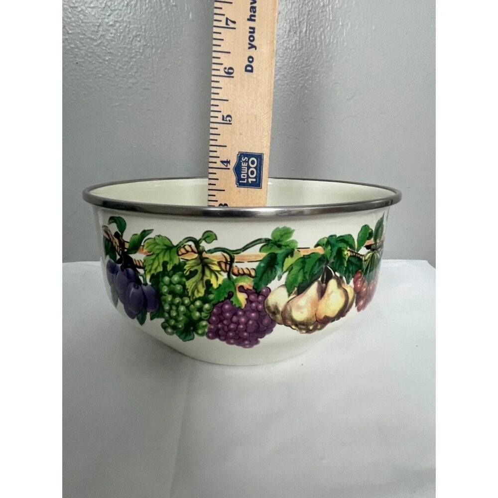 Vintage Vitroceramic Enamel Nesting Serving Stovetop Bowls Tabletops
